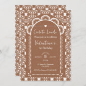 Cielito Lindo Beige 1st Birthday  招待状 (正面/裏面)