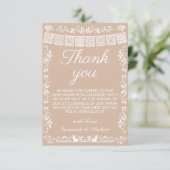 Cielito Lindo Beige Papel Picado Baby Shower サンキューカード (スタンド正面)