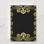 Cielito lindo black gold Mexican sweet 16 birthday 招待状 (裏面)