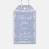 Cielito Lindo Blue Papel Picado Baby Shower ギフトタグ (正面)