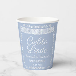 Cielito Lindo Blue Papel Picado Baby Shower  紙コップ