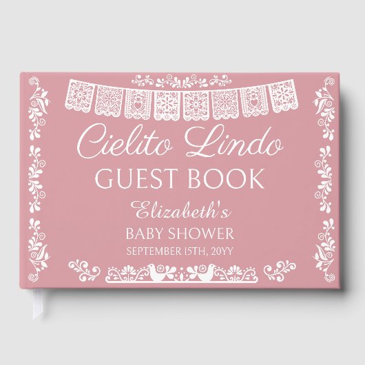 Cielito Lindo Blush Pink Baby Shower ゲストブック (正面)