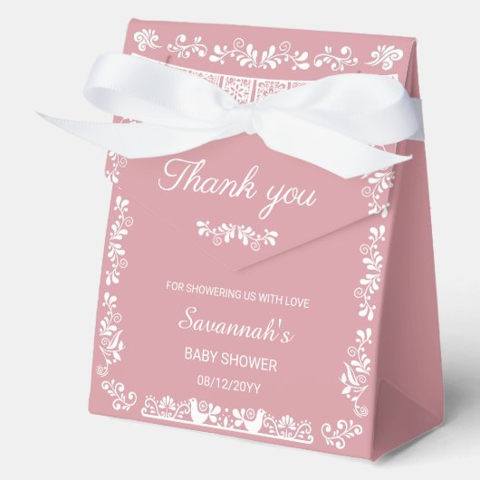 Cielito Lindo Blush Pink Baby Shower Favor Box フェイバーボックス (正面)