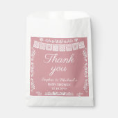 Cielito Lindo Blush Pink Papel Picado Baby Shower フェイバーバッグ (正面)