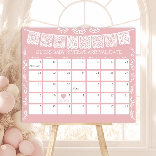 Cielito Lindo Guess the due Date calendar ポスター