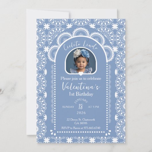 Cielito Lindo Invitation 1st Birthday with Photo 招待状 (正面)