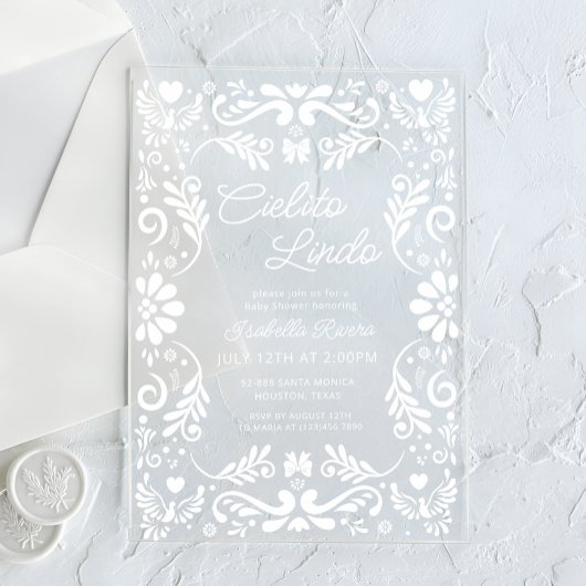 Cielito Lindo Mexicanベビーシャワー アクリル招待状