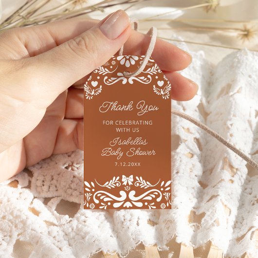 Cielito Lindo Mexican Baby Shower Thank You ギフトタグ