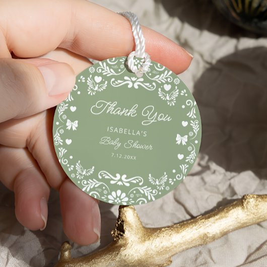 Cielito Lindo Mexican Baby Shower Thank You フェイバータグ