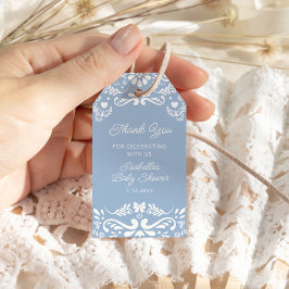 Cielito Lindo Mexican Blue Baby Shower Thank You ギフトタグ