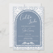 Cielito Lindo Mexican Blue Folk Art Invitation シーズンカード (正面)