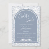 Cielito Lindo Mexican Folk Art Blue Invitation シーズンカード (正面)