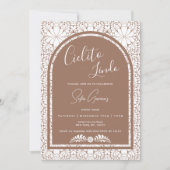 Cielito Lindo Mexican Folk Art Clay Brown Invite シーズンカード (正面)