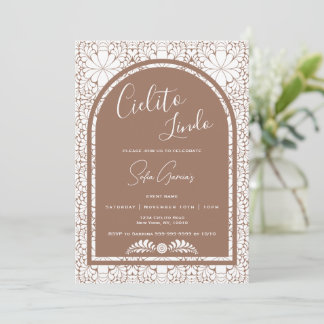 Cielito Lindo Mexican Folk Art Clay Brown Invite シーズンカード