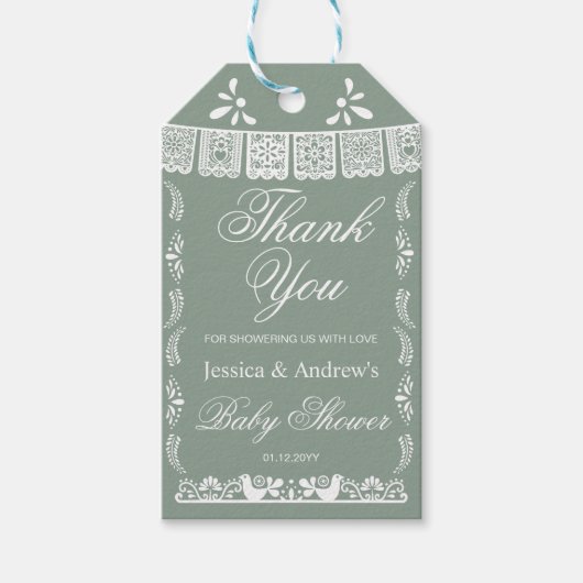 Cielito Lindo Mexican Gender Neutral Baby Shower ギフトタグ (正面)