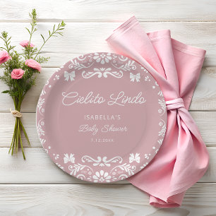 Cielito Lindo Mexican Girl Baby Shour ペーパープレート