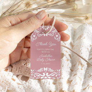 Cielito Lindo Mexican Girl Baby Shower Thank You ギフトタグ