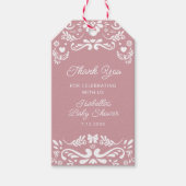 Cielito Lindo Mexican Girl Baby Shower Thank You ギフトタグ (正面)