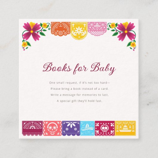 Cielito Lindo Mexican Papel Picado Folk Art Fiesta エンクロージャーカード (正面)