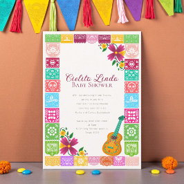 Cielito Lindo Mexican Papel Picado Folk Art Fiesta 招待状