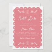 Cielito Lindo Mexican Talavera Girl Baby Shower 招待状 (正面)