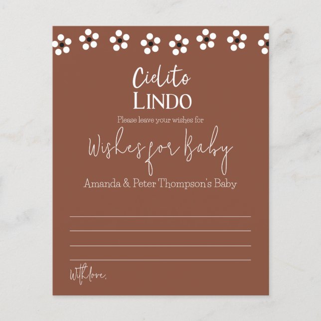Cielito Lindo Mexican Wishes for Baby Shower Card (正面)