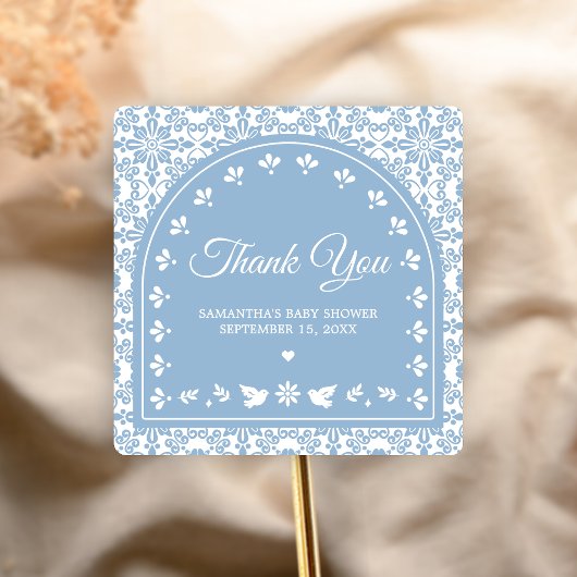 Cielito Lindo Papel Picado Baby Shower スクエアシール