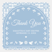 Cielito Lindo Papel Picado Baby Shower スクエアシール (正面)