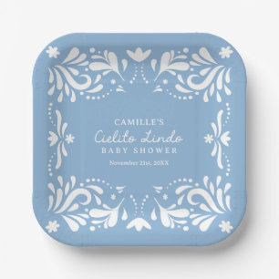 Cielito Lindo Papel Picado Boy Baby Shower ペーパープレート