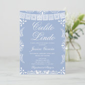 Cielito Lindo Papel Picado Boy Baby Shower 招待状 (スタンド正面)