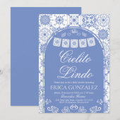 Cielito Lindo Papel Picado Boy Baby Shower Blue 招待状 (正面/裏面)