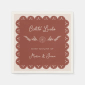 Cielito Lindo Papel Picado Mexican Baby Shower スタンダードカクテルナプキン (正面)