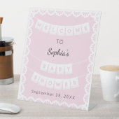 Cielito Lindo Pinkウェルカムベビーシャワー 台座サイン (インサイチュ)