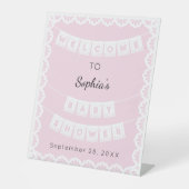 Cielito Lindo Pinkウェルカムベビーシャワー 台座サイン (正面)