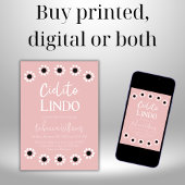 Cielito Lindo Pink Barro Senorita Girl Baby Shower 招待状