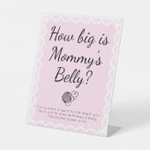 Cielito Lindo Pink Mommy's Belly Baby Shower 台座サイン (正面)