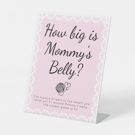 Cielito Lindo Pink Mommy's Belly Baby Shower 台座サイン (正面)