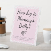 Cielito Lindo Pink Mommy's Belly Baby Shower 台座サイン (インサイチュ)