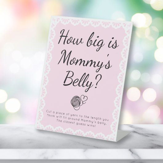 Cielito Lindo Pink Mommy's Belly Baby Shower 台座サイン