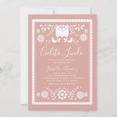 Cielito Lindo Pink Papel Picado Baby Shower 招待状 (正面)