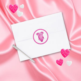 Cielito Lindo pink Thank You girl's baby shower ラウンドシール