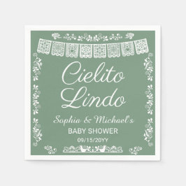 Cielito Lindo Sage Green Baby Shower スタンダードカクテルナプキン