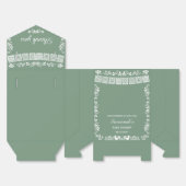 Cielito Lindo Sage Green Baby Shower Favor Box フェイバーボックス (見開き)