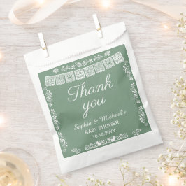 Cielito Lindo Sage Green Papel Picado Baby Shower フェイバーバッグ