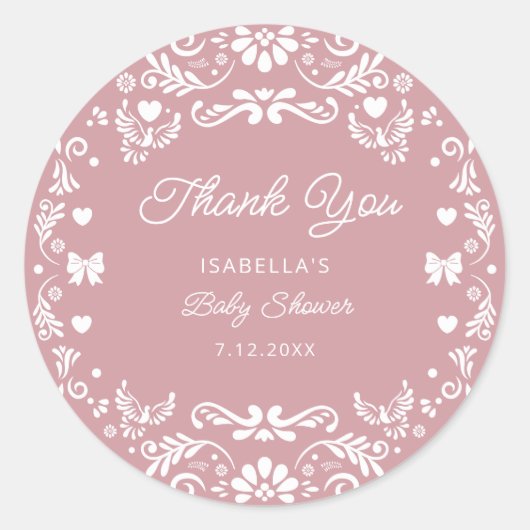 Cielito Lindo Talaveraメキシコのベビーショーありがとう ラウンドシール (正面)