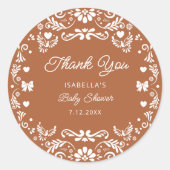 Cielito Lindo Talaveraメキシコのベビーショーありがとう ラウンドシール (正面)