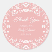 Cielito Lindo Talaveraメキシコのベビーショーありがとう ラウンドシール (正面)