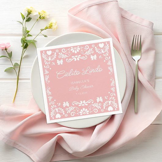 Cielito Lindo Talaveraメキシコの赤ちゃんシャワーナプキン スタンダードカクテルナプキン