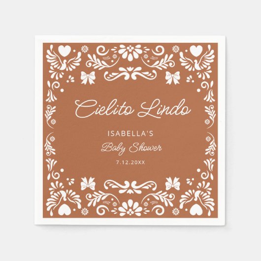 Cielito Lindo Talaveraメキシコの赤ちゃんシャワーナプキン スタンダードカクテルナプキン (正面)