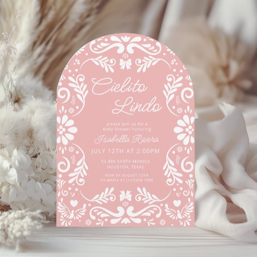 Cielito Lindo Talaveraメキシコ人少女ベビーシャワー 招待状